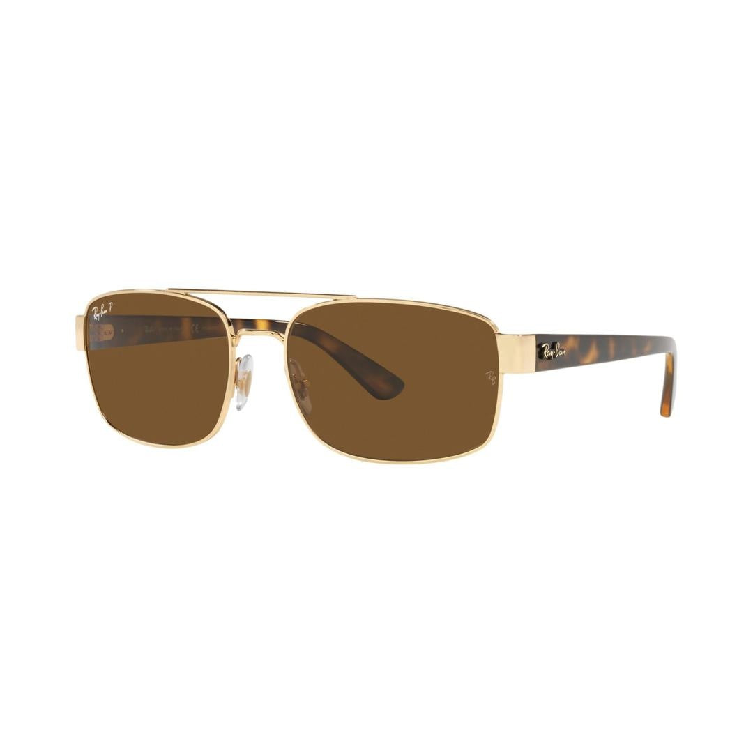 Ray-Ban RB 3687 001/57, SQUARE Sunglasses, MALE, Polarised