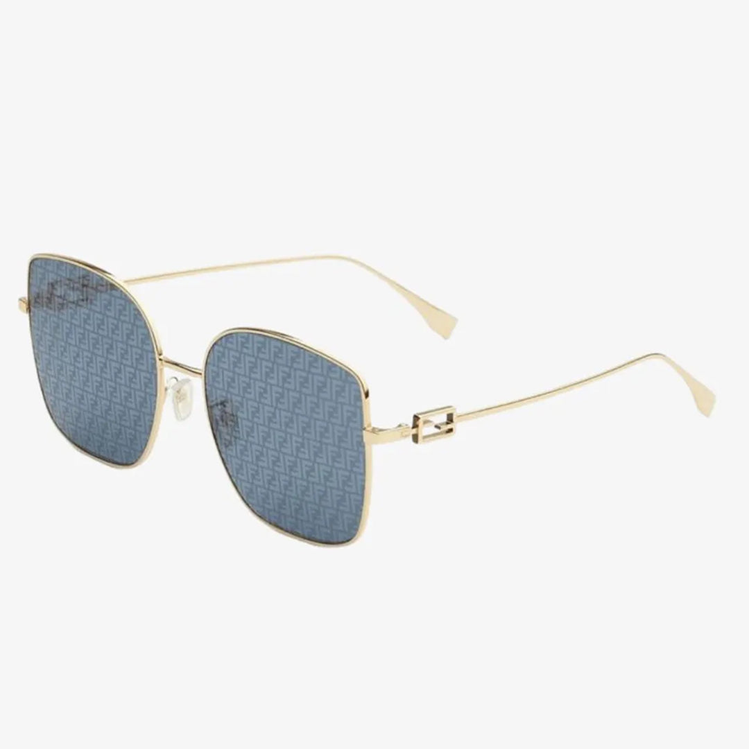 Fendi Baguette FE40013U 10X Gold Mirrored Square Women's Sunglasses