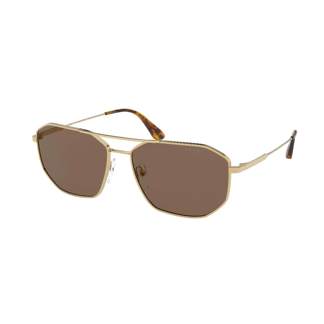 Prada Pilot Sunglasses PR 64XS - Iconic Gold Frame & Brown Lenses