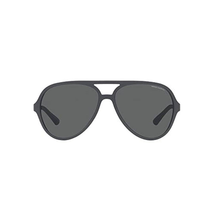 A|X ARMANI EXCHANGE Men's AX4133S Round Sunglasses, Matte Grey/Dark Grey, 60 Mm