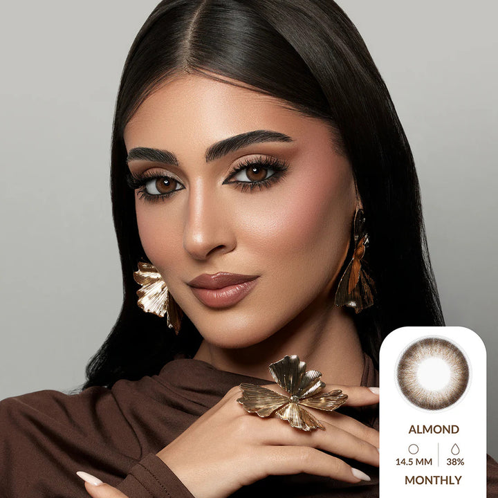 عدسات أمارا اللاصقة الملونة الشهرية - لون اللوز