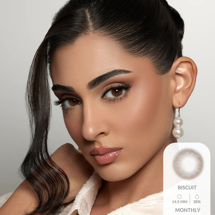 Amara Monthly Colored Contact Lenses - Biscuit
