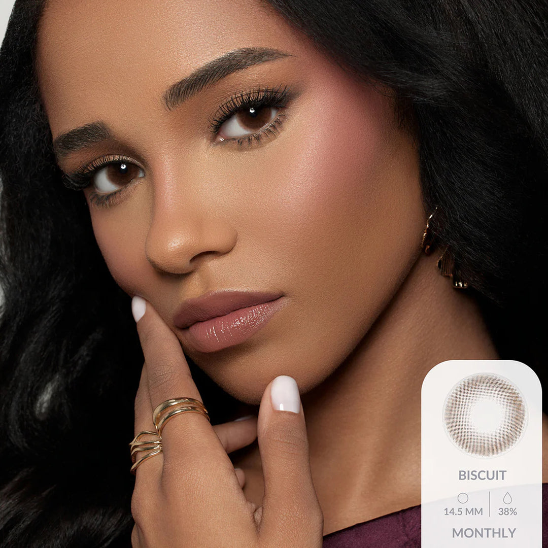Amara Monthly Colored Contact Lenses - Biscuit