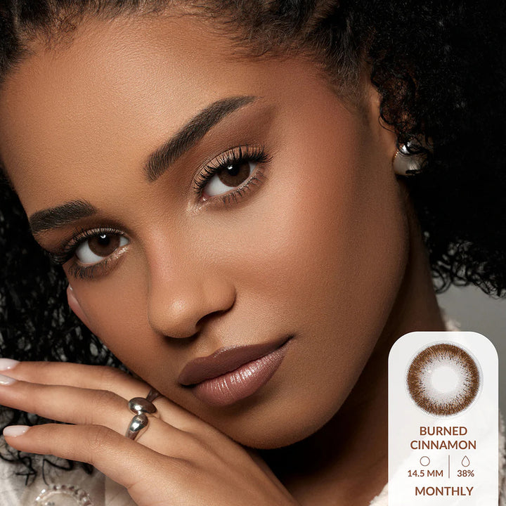 Amara Monthly Colored Contact Lenses - Burned Cinnamon