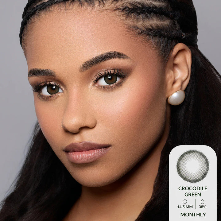 Amara Monthly Colored Contact Lenses - Crocodile Green