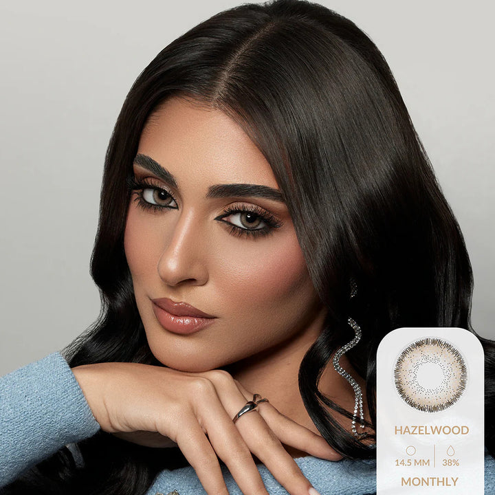 Amara Monthly Colored Contact Lenses - Hazel Wood