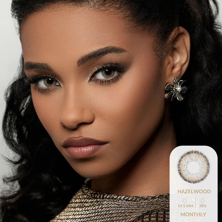 Amara Monthly Colored Contact Lenses - Hazel Wood