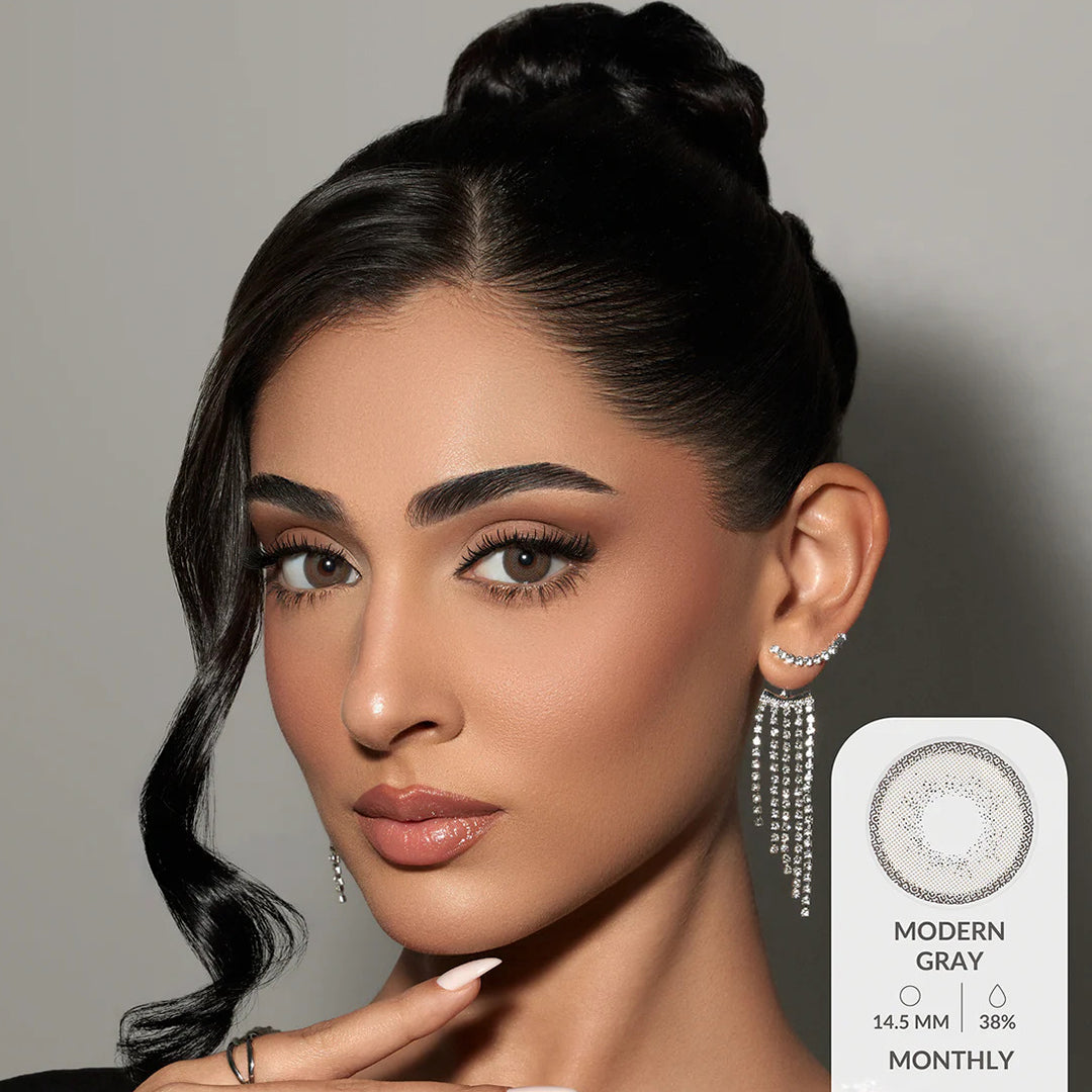 Amara Monthly Colored Contact Lenses - Modern Gray