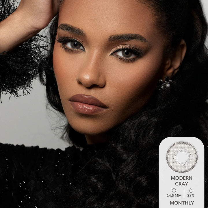Amara Monthly Colored Contact Lenses - Modern Gray