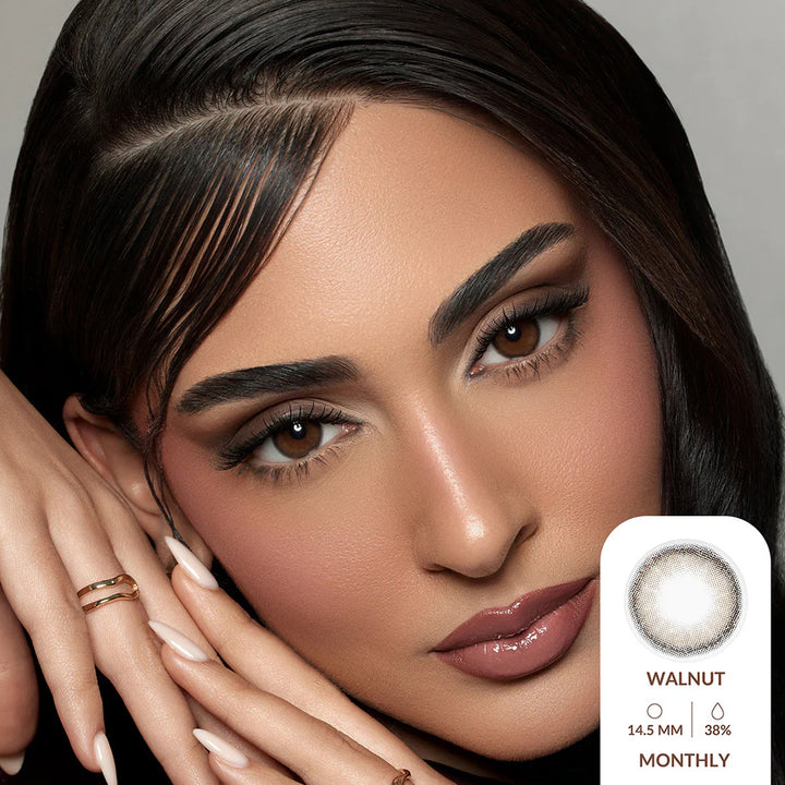 عدسات أمارا اللاصقة الملونة الشهرية - لون الجوز