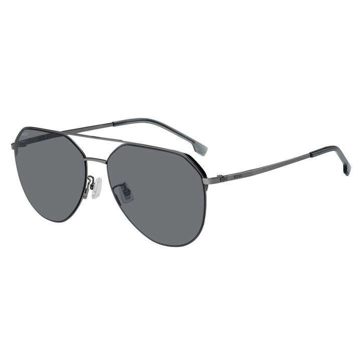 نظارة شمسية للرجال BOSS 1795/F/S Asian Fit KJ1/IR لون رمادي معدني مقاس 61