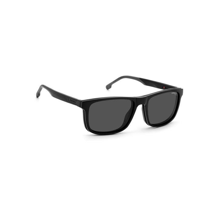 Carrera 172/N/S 20451280758ha نظارة شمسية للرجال بإطار أسيتات كامل مستطيلة ذات جزء علوي مسطح أسود مع عدسات متدرجة باللون البني وغير مستقطبة مقاس 55-17-145