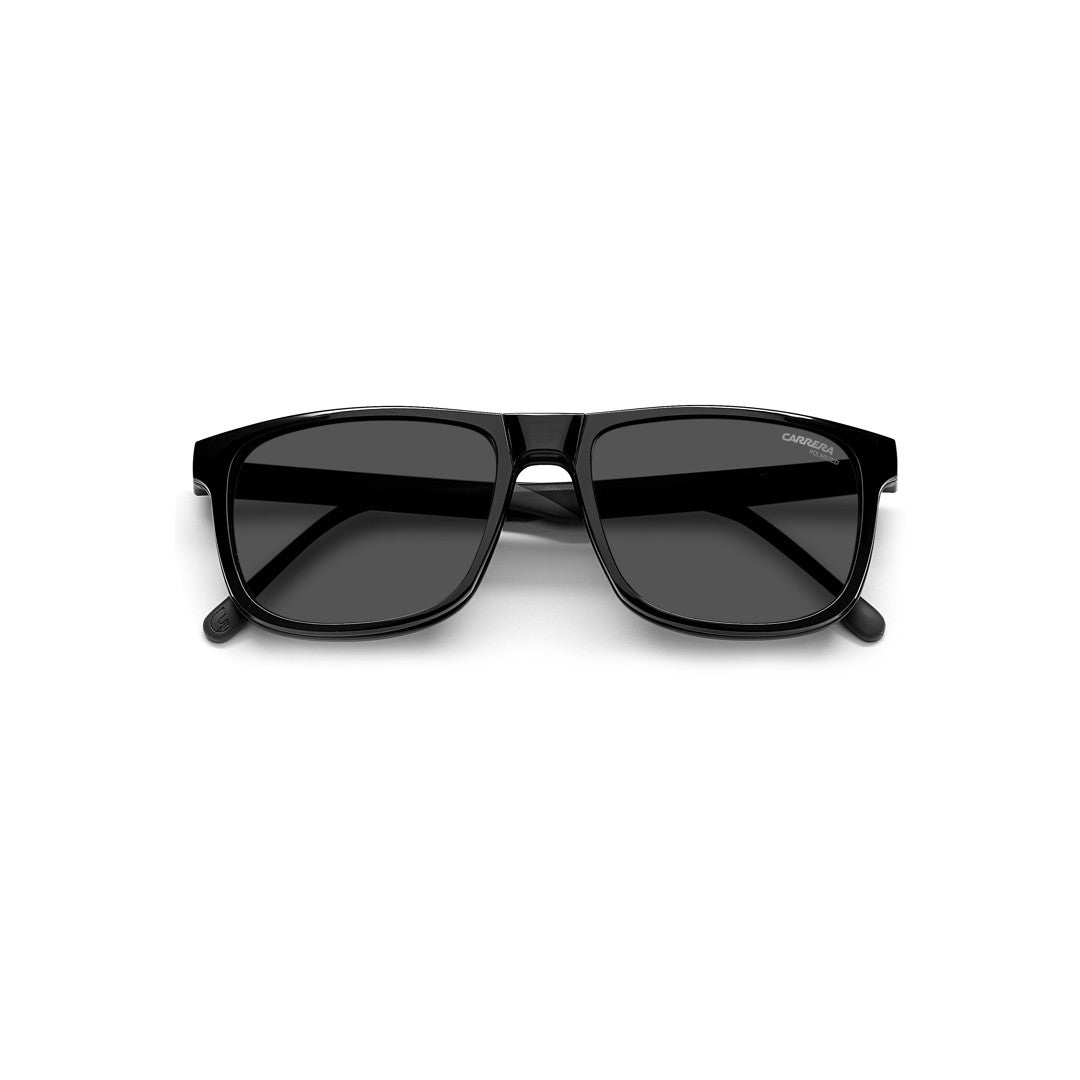 Carrera 172/N/S 20451280758ha نظارة شمسية للرجال بإطار أسيتات كامل مستطيلة ذات جزء علوي مسطح أسود مع عدسات متدرجة باللون البني وغير مستقطبة مقاس 55-17-145