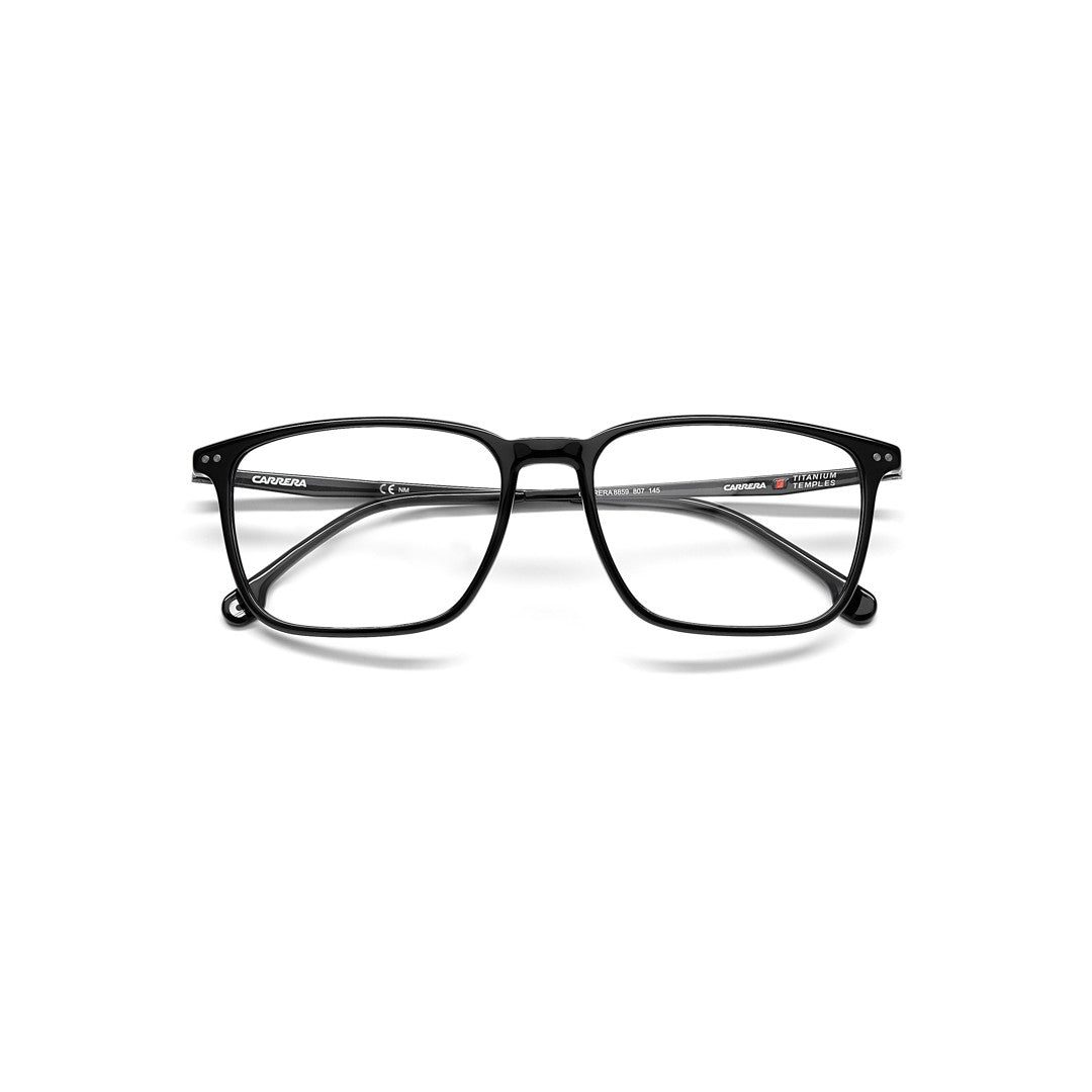 Carrera 8859 1045258075417 Acetate Optical Frames For Men Full Rim Rectangular Black  Non-Polarized 56-17-145