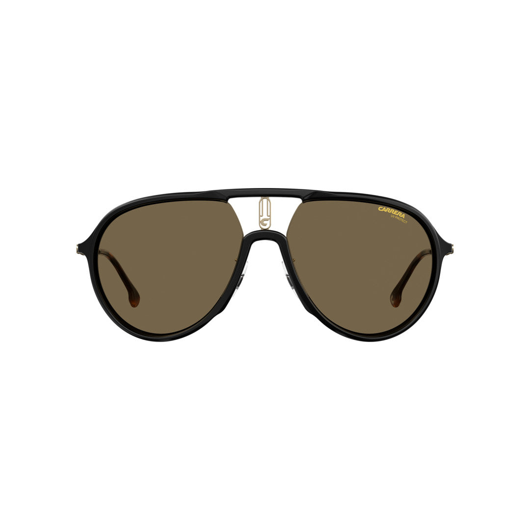 Carrera 1026/S 202459086599k إطار نظارة شمسية من البولي أميد مصبوب للجنسين للبالغين، بإطار كامل بتصميم بايلوت هافانا مع عدسات متدرجة باللون الأخضر غير مستقطبة 59-16-135