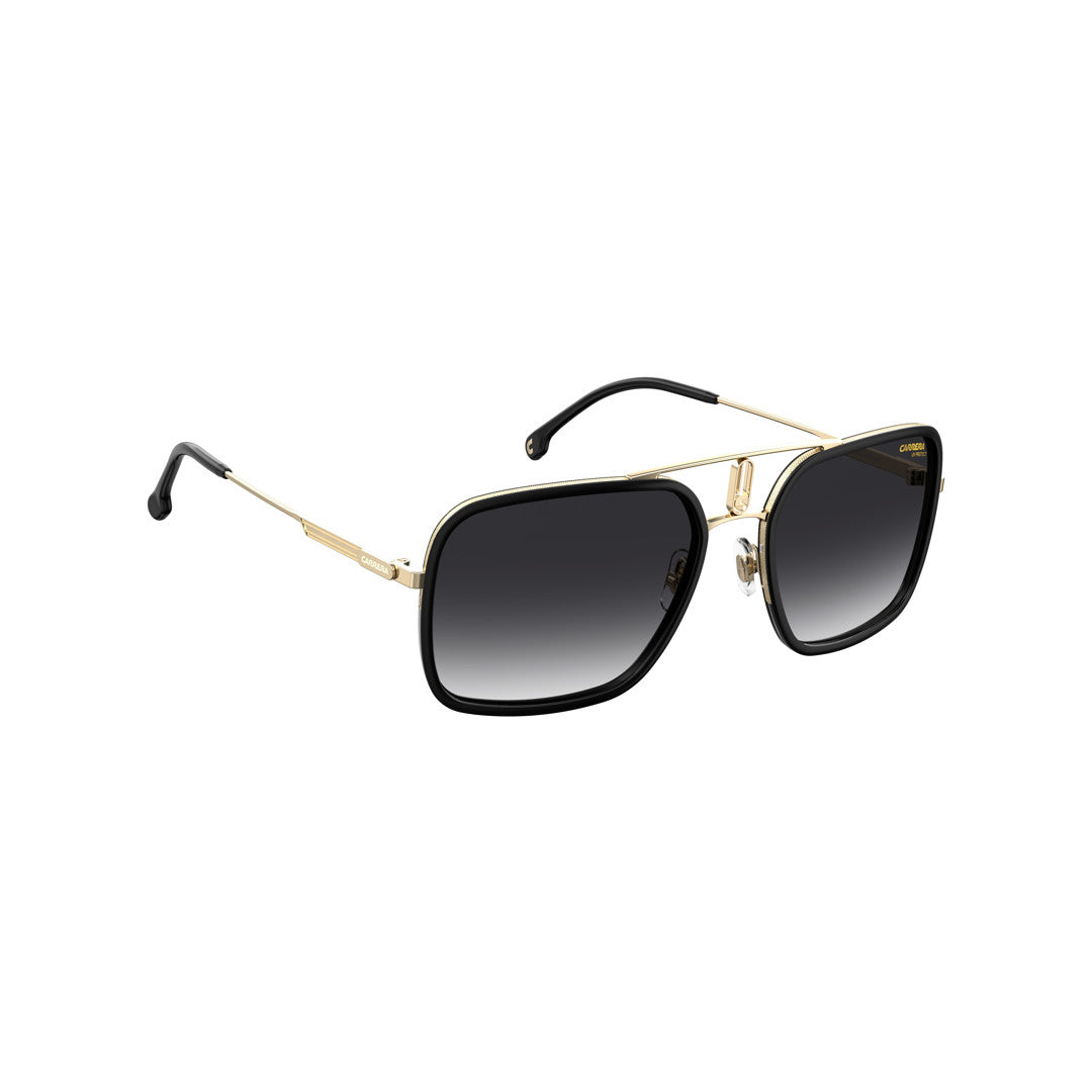 Carrera 1027/S 202710ans59ir Metal Sunglass Frames For Unisex Adult Full Rim Rectangular Black Dark Ruthenium With Solid Tint Grey Non-Polarized 59-20-145
