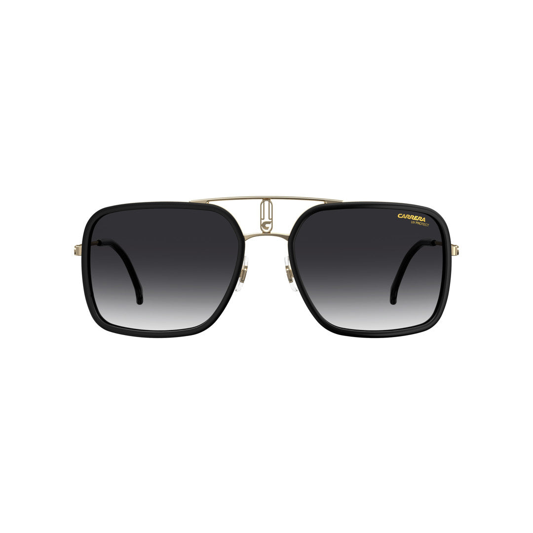 Carrera 1027/S 202710ans59ir Metal Sunglass Frames For Unisex Adult Full Rim Rectangular Black Dark Ruthenium With Solid Tint Grey Non-Polarized 59-20-145