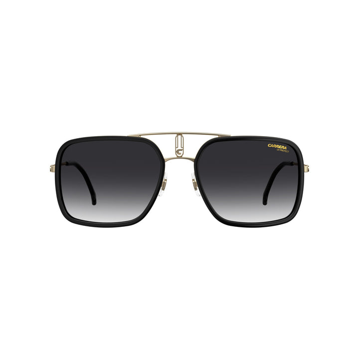 Carrera 1027/S 202710ans59ir Metal Sunglass Frames For Unisex Adult Full Rim Rectangular Black Dark Ruthenium With Solid Tint Grey Non-Polarized 59-20-145