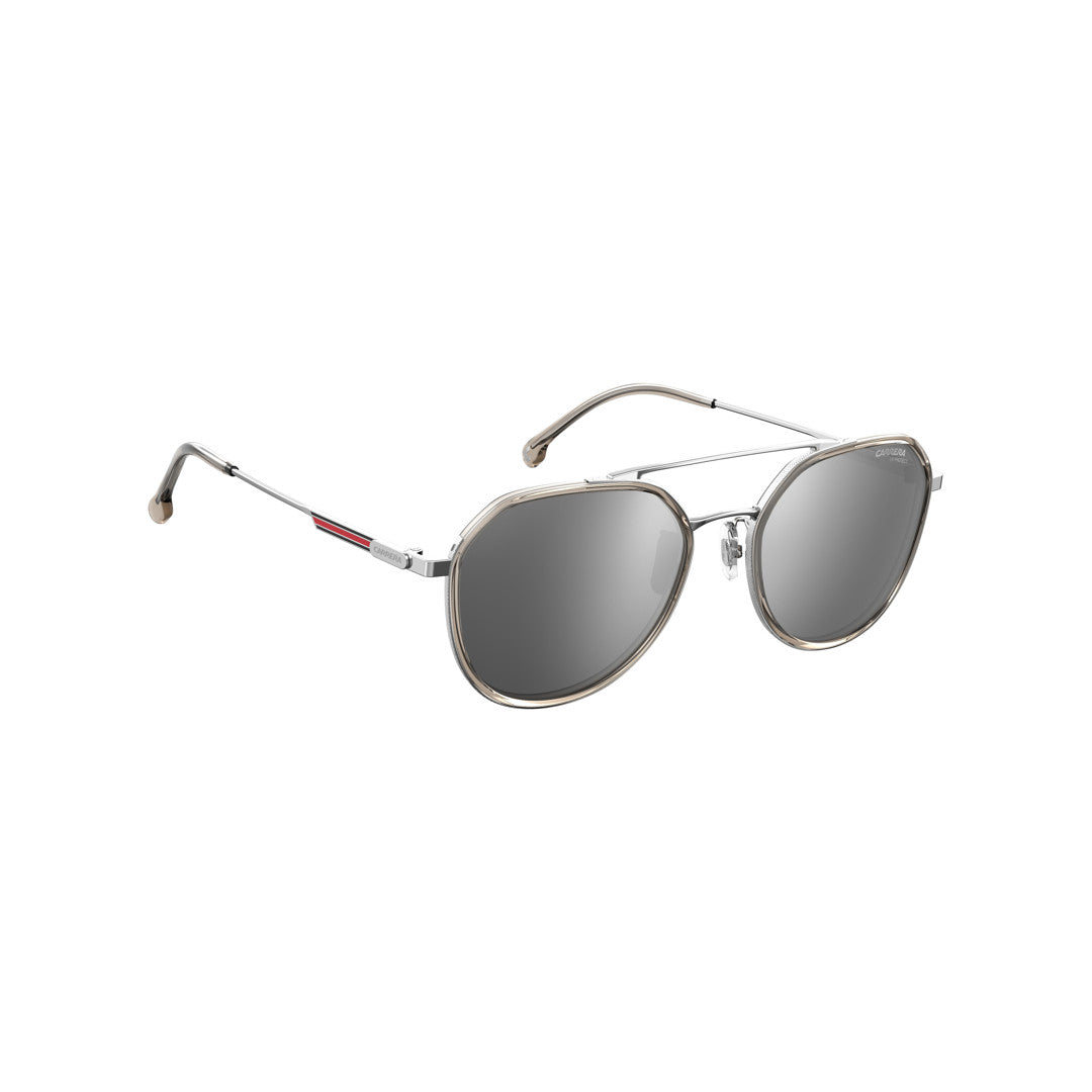 Carrera 1028/Gs 202720r1t55jo Metal Sunglass Frames For Unisex Adult Full Rim Rectangular Geometrical Beige Ruthenium With Mirror Grey Gold Mirror Non-Polarized 55-20-145