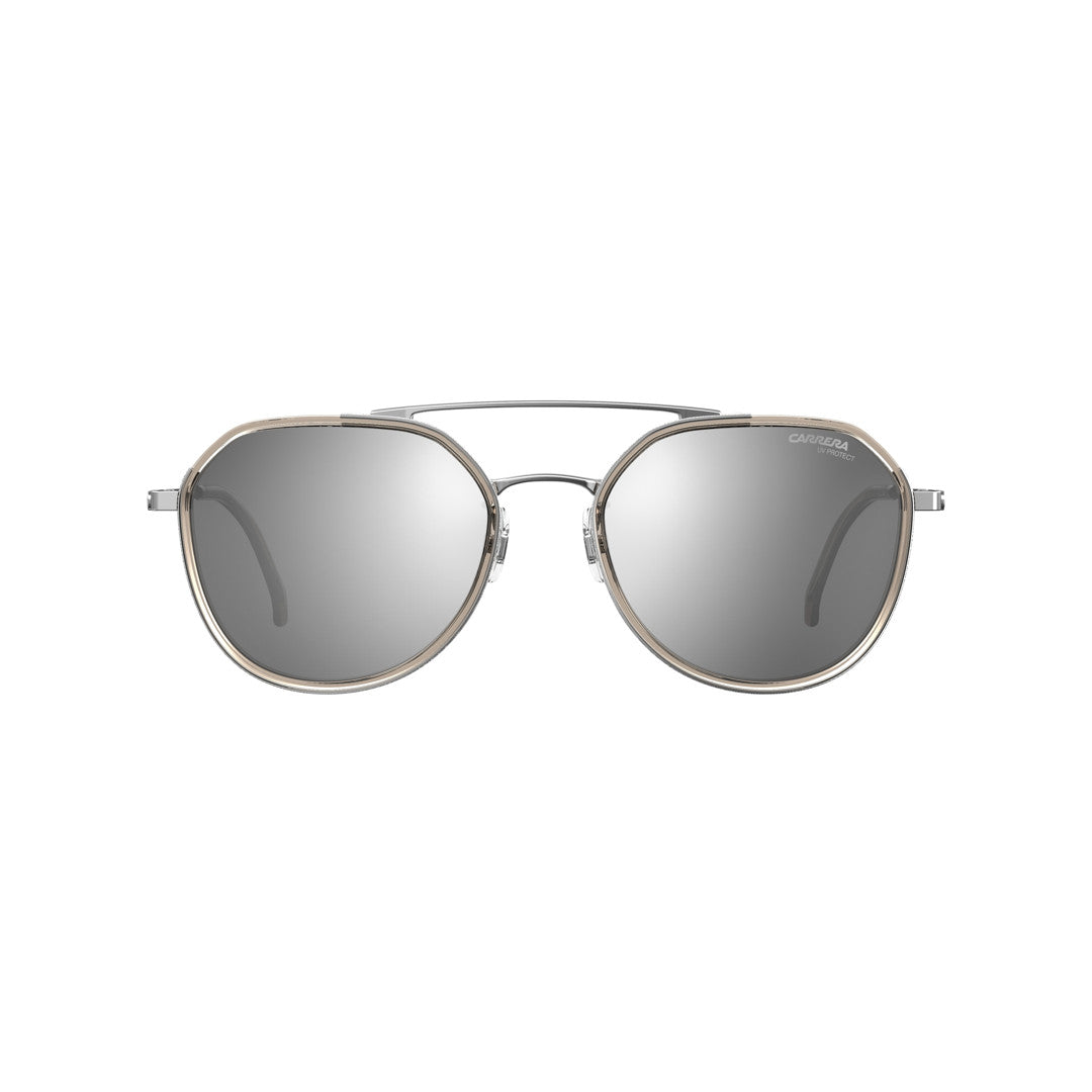 Carrera 1028/Gs 202720r1t55jo Metal Sunglass Frames For Unisex Adult Full Rim Rectangular Geometrical Beige Ruthenium With Mirror Grey Gold Mirror Non-Polarized 55-20-145