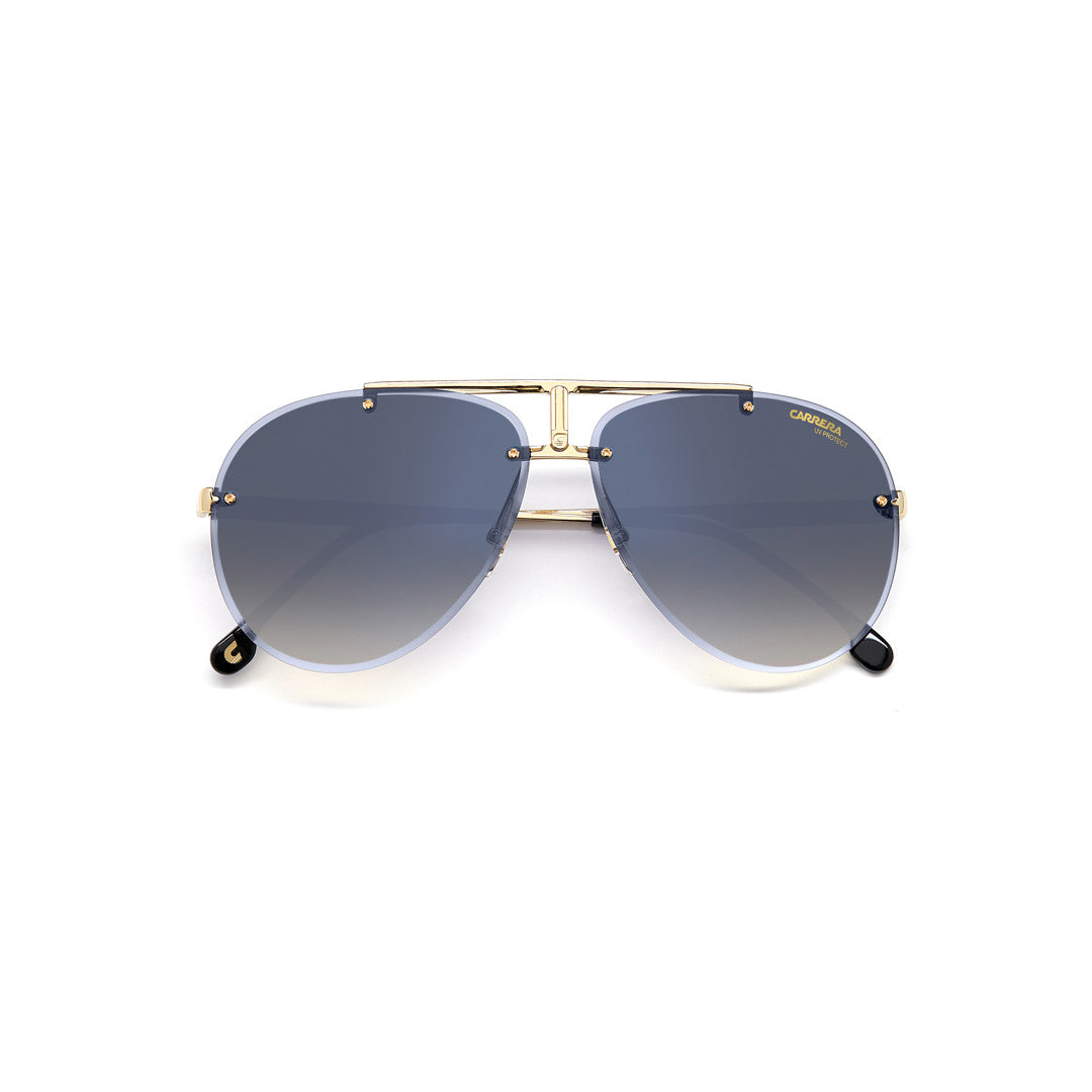 Carrera 1032/S 20345406j62fq إطارات نظارات شمسية معدنية للجنسين للبالغين بدون حواف على شكل طيار ذهبي هافانا مع تدرج لوني + مرآة كاملة رمادي مظلل ذهبي عاكس غير مستقطب 62-12-145