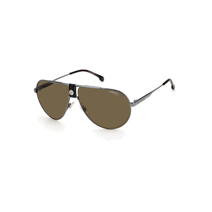 Carrera 1033/S 203370j5g63ha إطار نظارة شمسية معدني للجنسين، مربع كامل الحواف، ذهبي مع عدسات متدرجة باللون البني وغير مستقطبة 63-11-140