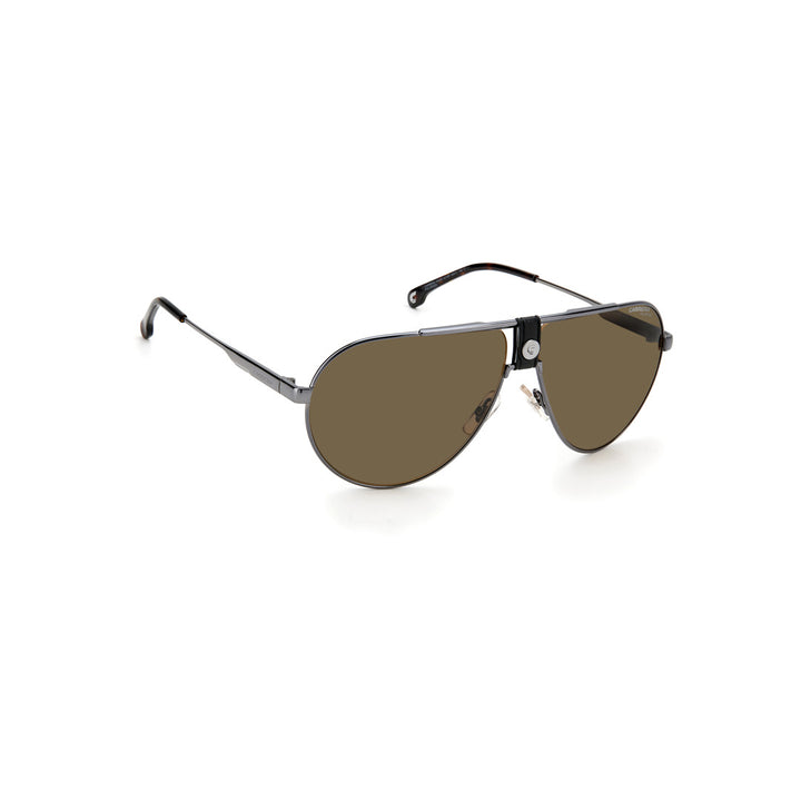 Carrera 1033/S 203370j5g63ha إطار نظارة شمسية معدني للجنسين، مربع كامل الحواف، ذهبي مع عدسات متدرجة باللون البني وغير مستقطبة 63-11-140