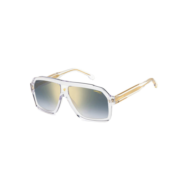 Carrera 1053/S 2059190wm60a8 Acetate Sunglass Frames For Men Full Rim Square Black Beige With Gradient Mirror Brown Shaded Blue Mirror Non-Polarized 60-12-145