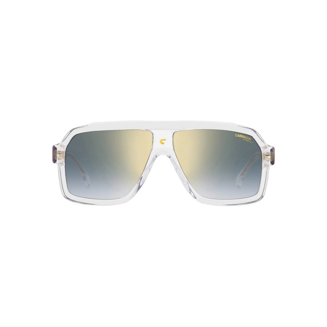 Carrera 1053/S 2059190wm60a8 Acetate Sunglass Frames For Men Full Rim Square Black Beige With Gradient Mirror Brown Shaded Blue Mirror Non-Polarized 60-12-145