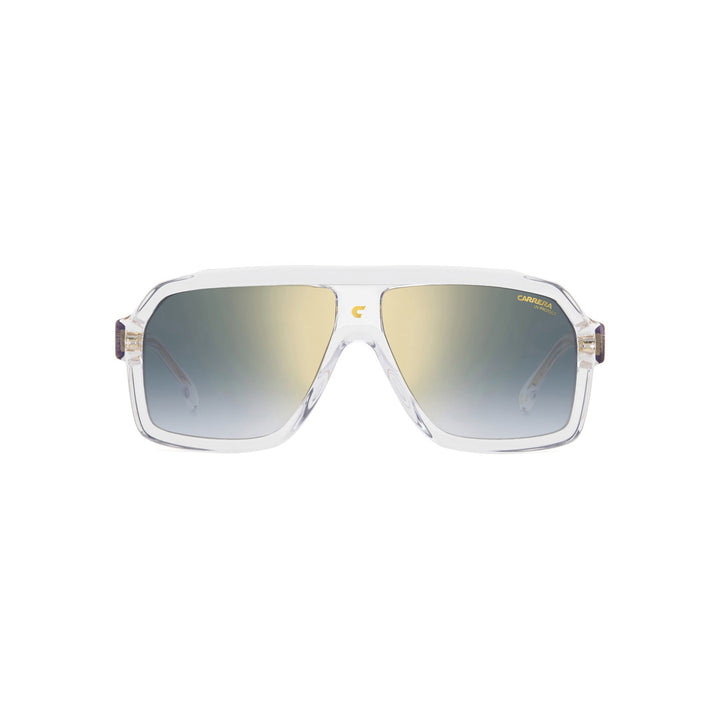 Carrera 1053/S 2059190wm60a8 Acetate Sunglass Frames For Men Full Rim Square Black Beige With Gradient Mirror Brown Shaded Blue Mirror Non-Polarized 60-12-145