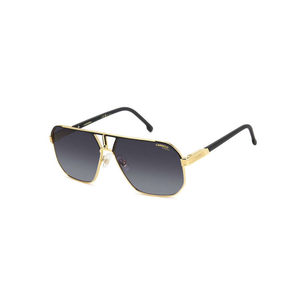 Carrera 1062/S 206333rzz62m9 Metal Sunglass Frames For Men Full Rim Square Double Bridge Matte Black Dark Ruthenium With Solid Tint Grey Polarized 62-14-145
