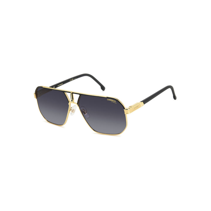 Carrera 1062/S 206333rzz62m9 Metal Sunglass Frames For Men Full Rim Square Double Bridge Matte Black Dark Ruthenium With Solid Tint Grey Polarized 62-14-145