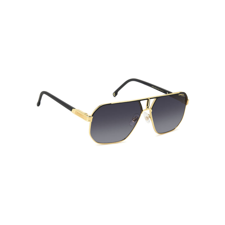 Carrera 1062/S 206333rzz62m9 Metal Sunglass Frames For Men Full Rim Square Double Bridge Matte Black Dark Ruthenium With Solid Tint Grey Polarized 62-14-145