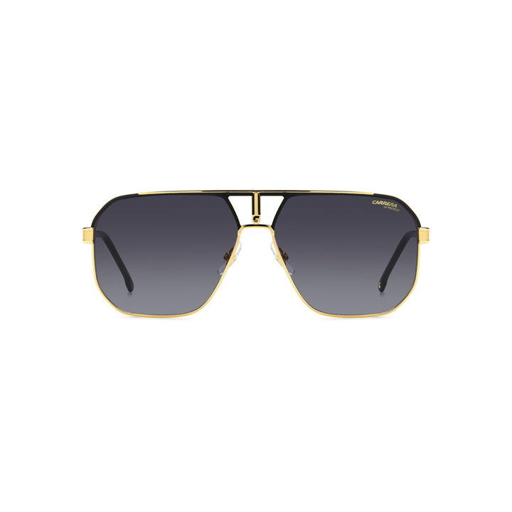 Carrera 1062/S 206333rzz62m9 Metal Sunglass Frames For Men Full Rim Square Double Bridge Matte Black Dark Ruthenium With Solid Tint Grey Polarized 62-14-145