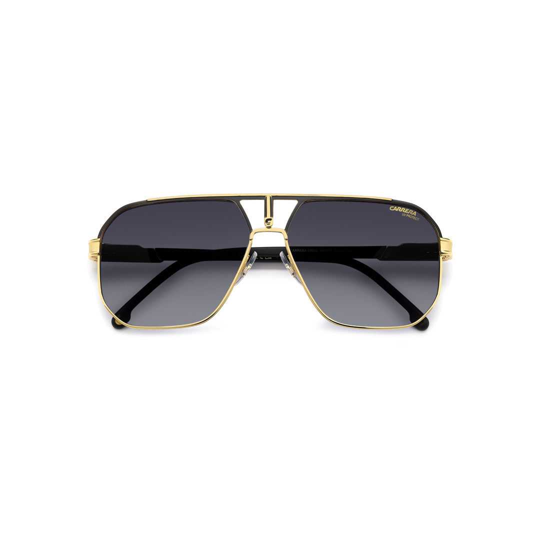 Carrera 1062/S 206333rzz62m9 Metal Sunglass Frames For Men Full Rim Square Double Bridge Matte Black Dark Ruthenium With Solid Tint Grey Polarized 62-14-145