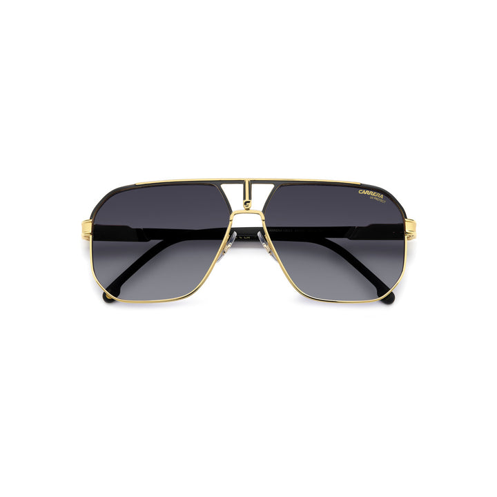 Carrera 1062/S 206333rzz62m9 Metal Sunglass Frames For Men Full Rim Square Double Bridge Matte Black Dark Ruthenium With Solid Tint Grey Polarized 62-14-145
