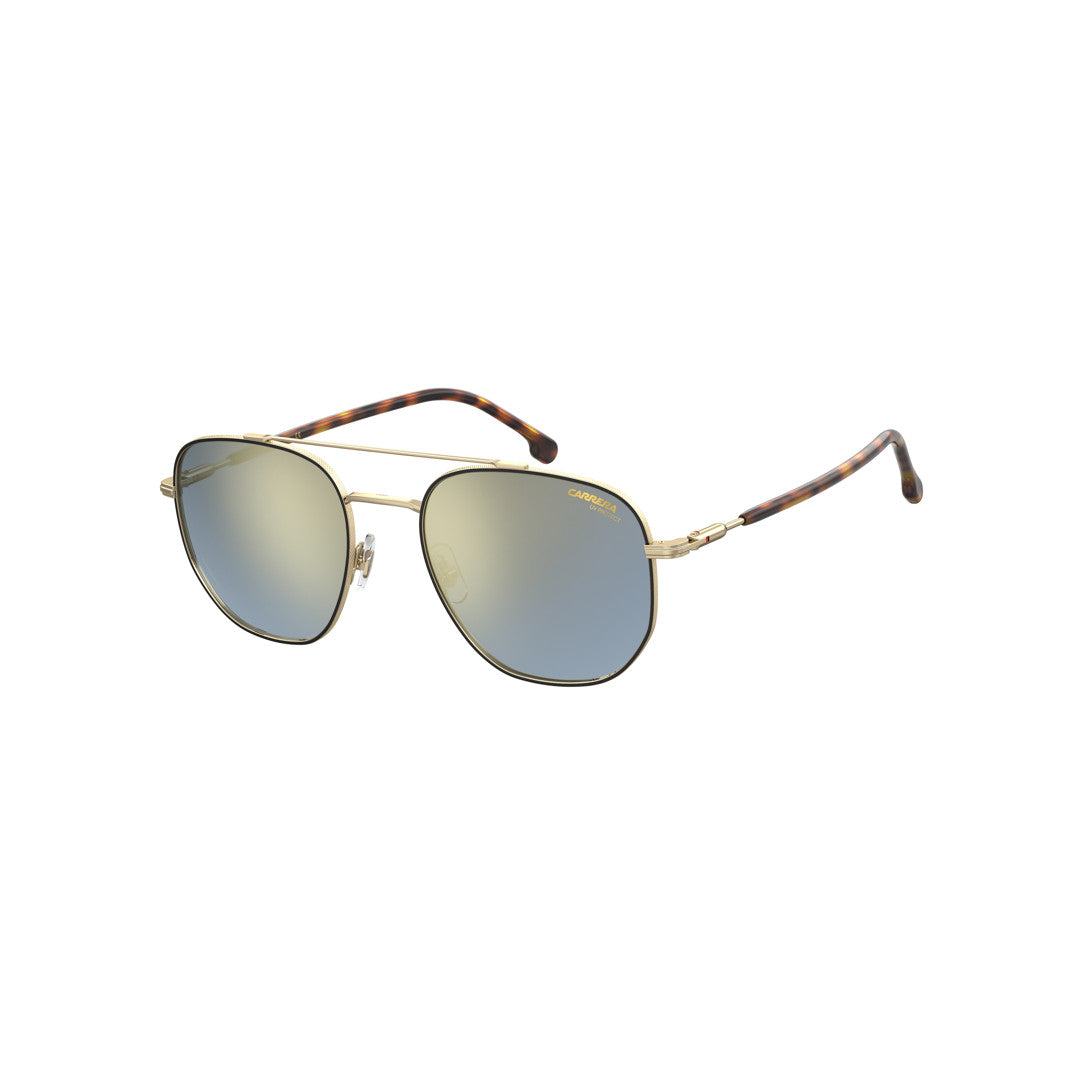 Carrera 236/S 203369v8154ir إطار نظارة شمسية معدني للجنسين للبالغين، بإطار كامل مربع بعدسة مزدوجة، لون روثينيوم أسود داكن مع عدسة رمادية مصمتة غير مستقطبة 54-20-145