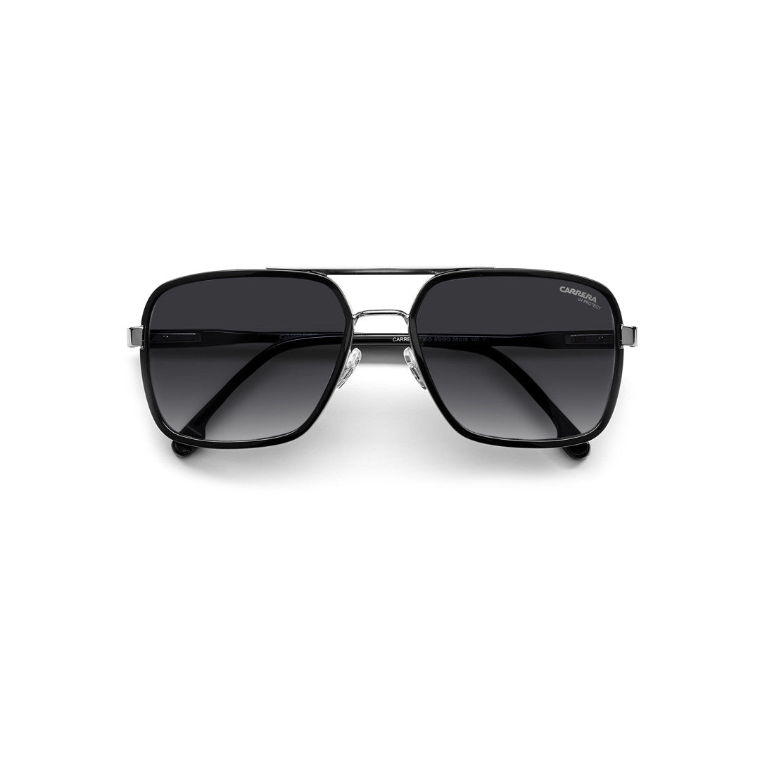 Carrera 256/S 203788rhl58d6 Metal Sunglass Frames For Men Full Rim Rectangular Gold Black With Gradient + Full Mirror Green Shaded Gold Mirror Antirefex Non-Polarized 58-18-140