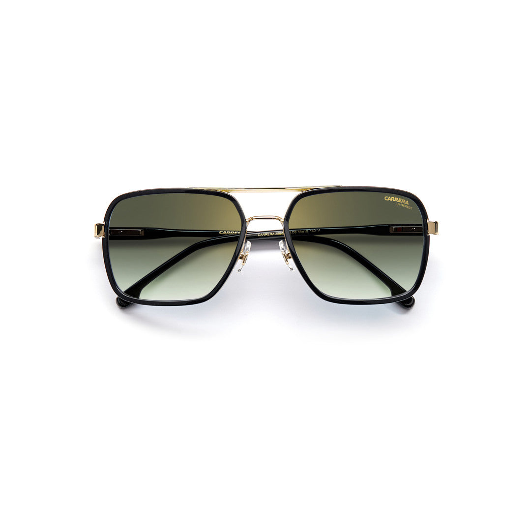 Carrera 256/S 203788j5g5870 Metal Sunglass Frames For Men Full Rim Rectangular Gold With Solid Tint Brown Non-Polarized 58-18-140