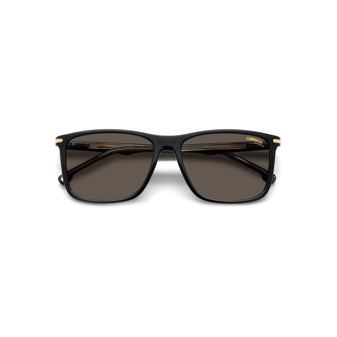 Carrera 298/S 20537100357uc Polyamide Inj Sunglass Frames For Men Full Rim Rectangular Matte Black With Solid Tint Green Polarized 57-16-145
