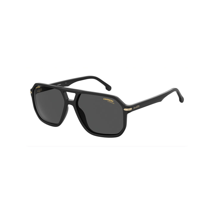 CARRERA 302/S/N 2070862M259M9 نظارة شمسية بإطار أسيتات للرجال إطار كامل مستطيل رمادي ذهبي مصمت مع عدسات مستقطبة رمادية 59-15-145
