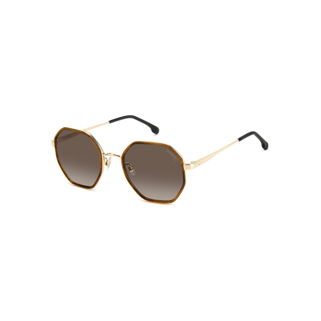 Carrera 3029/S 206826807539o إطارات نظارات شمسية معدنية للنساء بإطار كامل مستديرة وهندسية لون أسود مع تدرج رمادي غير مستقطبة 53-22-140