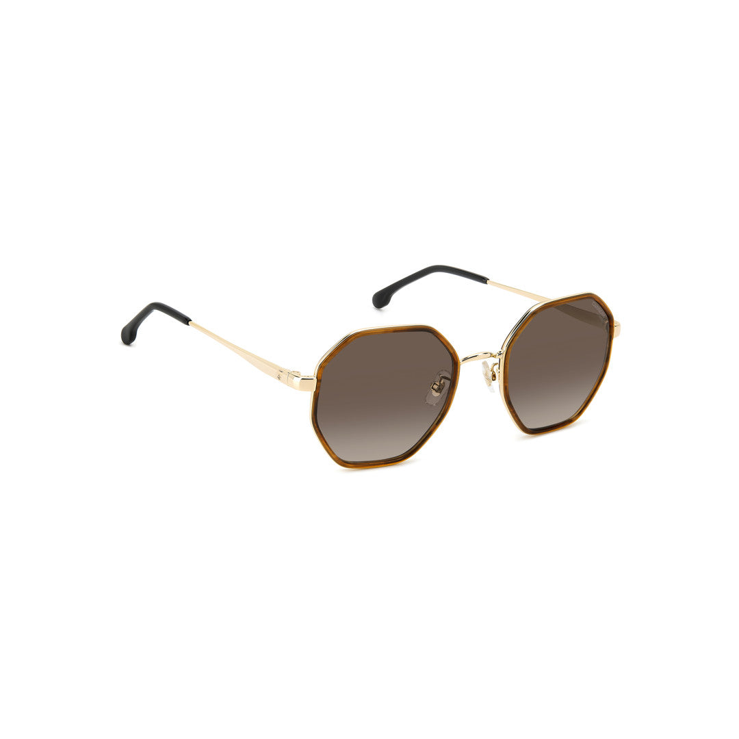 Carrera 3029/S 206826807539o إطارات نظارات شمسية معدنية للنساء بإطار كامل مستديرة وهندسية لون أسود مع تدرج رمادي غير مستقطبة 53-22-140