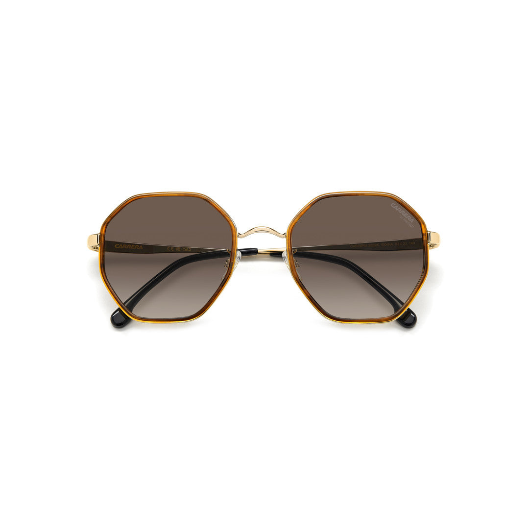 Carrera 3029/S 206826807539o إطارات نظارات شمسية معدنية للنساء بإطار كامل مستديرة وهندسية لون أسود مع تدرج رمادي غير مستقطبة 53-22-140