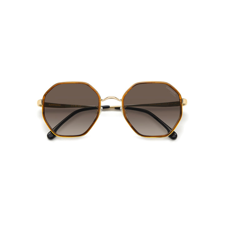 Carrera 3029/S 206826807539o إطارات نظارات شمسية معدنية للنساء بإطار كامل مستديرة وهندسية لون أسود مع تدرج رمادي غير مستقطبة 53-22-140