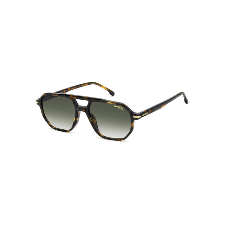 Carrera 341/S 20760028454ir إطار نظارة شمسية للرجال من الأسيتات مستطيل كامل الإطار أسود روتينيوم مع عدسات رمادية مصمتة غير مستقطبة 54-17-145