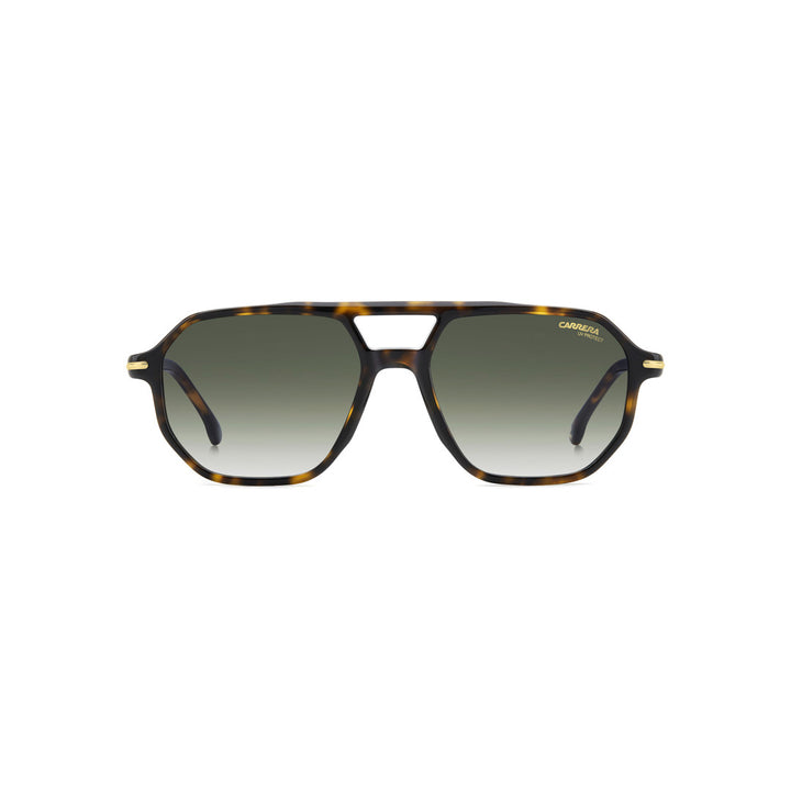 Carrera 341/S 20760028454ir إطار نظارة شمسية للرجال من الأسيتات مستطيل كامل الإطار أسود روتينيوم مع عدسات رمادية مصمتة غير مستقطبة 54-17-145