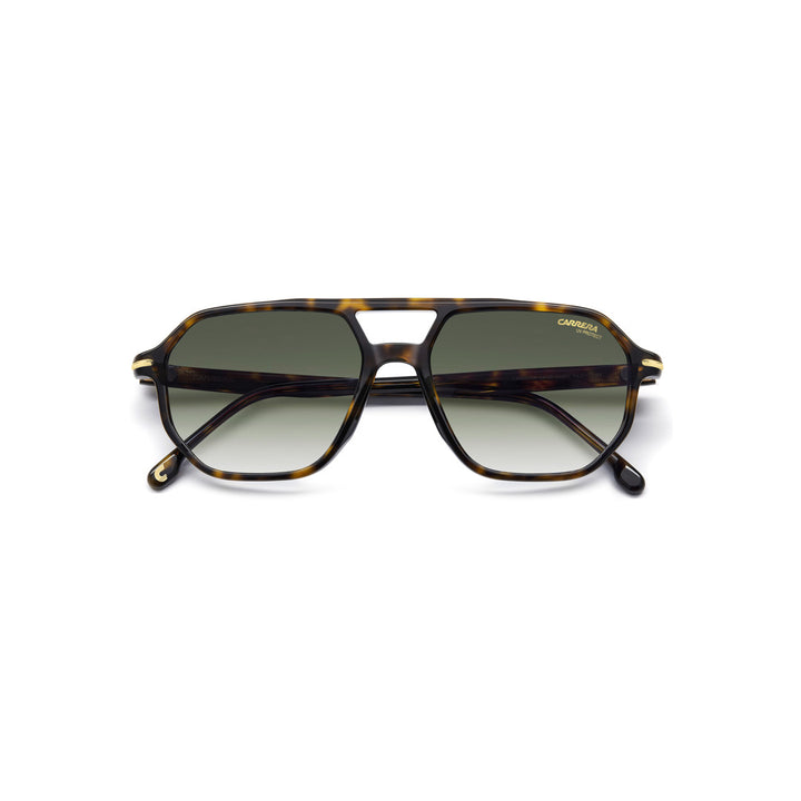 Carrera 341/S 20760028454ir إطار نظارة شمسية للرجال من الأسيتات مستطيل كامل الإطار أسود روتينيوم مع عدسات رمادية مصمتة غير مستقطبة 54-17-145