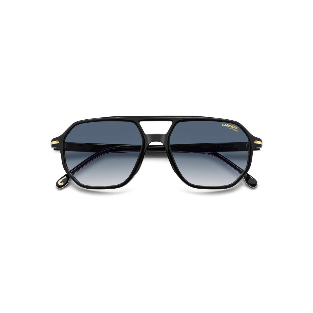 Carrera 341/S 2076002ik549k Acetate Sunglass Frames For Men Full Rim Rectangular Havana Gold With Gradient Green Shaded Non-Polarized 54-17-145