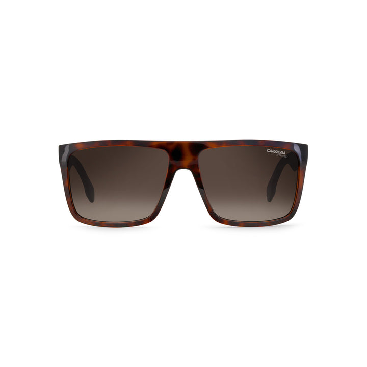 Carrera 133/S 2000542m257ha إطار نظارة شمسية من الأسيتات للرجال، إطار كامل مربع مزدوج الجسر باللونين الأسود والذهبي مع عدسات متدرجة باللون البني غير مستقطبة 58-16-145